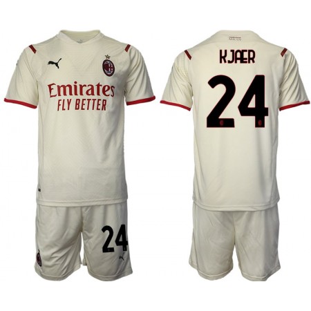 Billiga Fotbollströjor AC Milan Simon Kjaer 24 Barn Borta tröja 2021/22 Kortärmad